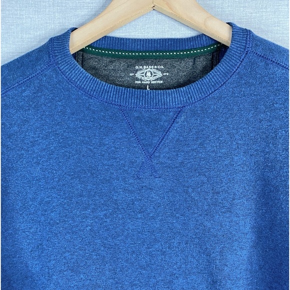 G.H.Bass Men’s Blue Crewneck Sweatshirt Size Large - Picture 2 of 8